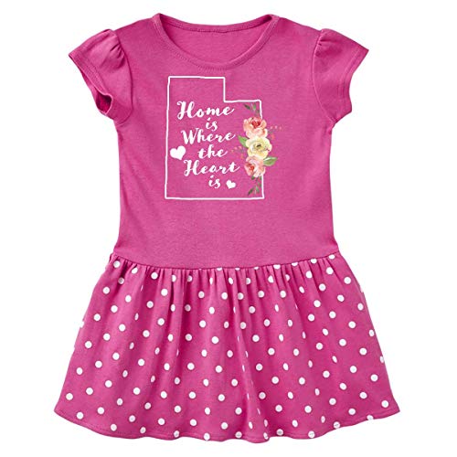 inktastic Utah Home is Infant Dress 18 Months Raspberry with Polka Dots 39114