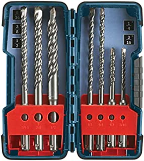 Bosch 7 Piece Carbide-Tipped SDS-plus Rotary Hammer Drill Bit Set with Storage Case HCK001