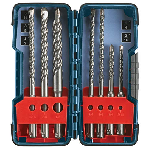 Bosch 7 Piece Carbide-Tipped SDS-plus Rotary Hammer Drill Bit Set with Storage Case HCK001