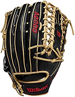 Wilson A2000 12.75-Inch SuperSkin Baseball Glove, Black/Blonde, Left (Right Hand Throw)