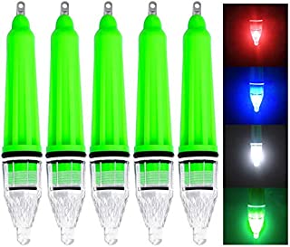 JSHANMEI Fish Light Deep Drop LED Underwater Light Waterproof Night Fishing Lamp Bass Attracting Bait Lure Fishing Tools Blinking Light (4.7inch - 5pcs, Five Colors Mix Set)