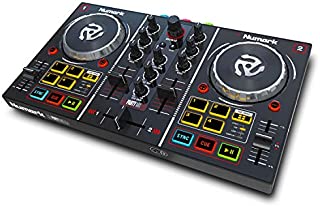 Numark Party Mix - Complete DJ Controller Set for Serato DJ with 2 Decks, Party Lights, Headphone Output, Performance Pads and Crossfader/Mixer