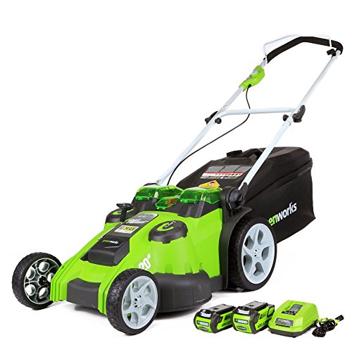 Greenworks 40V 20 Inch Cordless Twin Force Lawn Mower, 4Ah & 2Ah Batteries with Charger Included, 25302