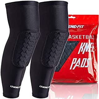 Legendfit Basketball Knee Pads for Kids Youth Adults Protective Padded Compression Long Leg Sleeves Sports Gear for Volleyball Baseball Football Wrestling 1 Pair