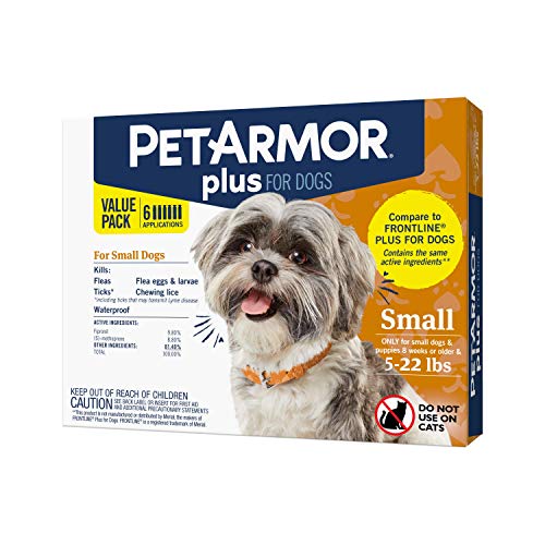 PETARMOR Plus for Dogs Flea and Tick Prevention for Dogs, Long-Lasting & Fast-Acting Topical Dog Flea Treatment, 6 Count