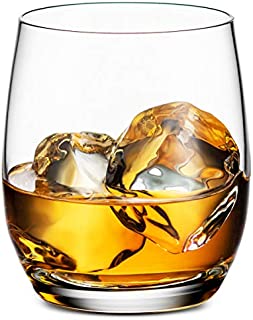 Godinger Old Fashioned Whiskey Glasses, Glass Beverage Cups, European Made - 12oz, Set of 4