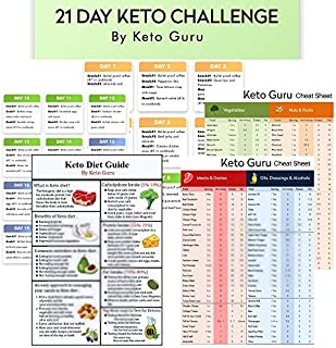 21 Day Keto Challenge Pack with Meal Plan| Keto Cheat Sheets for Beginners Big Size 8