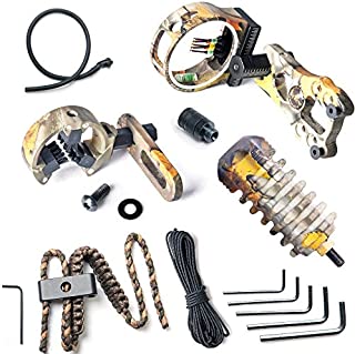 Fly Archery Essential Accessory Upgrade Camo 5-Pin Bow Sight, Arrow Rest, Stabilizer,Braided Bow Sling, Peed Sight Compound Bow Accessories