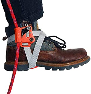 NewDoar Left Foot Ascender Riser Rock Climbing Tree Arborist Mountaineering Rappelling Quick Step Equipment CE Certified Climbing Device for 8~13MM Rope(Left Orange)