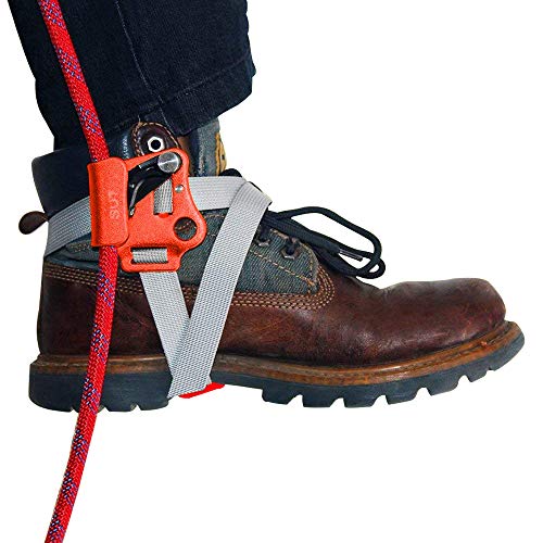 NewDoar Left Foot Ascender Riser Rock Climbing Tree Arborist Mountaineering Rappelling Quick Step Equipment CE Certified Climbing Device for 8~13MM Rope(Left Orange)