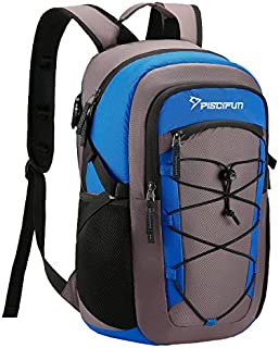 Piscifun Insulated Cooler Backpack, Leakproof Lightweight Cooler Bag, Soft Backpack Cooler for Men and Women Bag Cooler for Lunch, Picnic, Fishing, Hiking, Camping,Park, Day Trip Gray & Blue