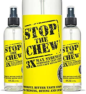 Emmy's Best Stop The Chew 3X Strength Anti Chew Bitter Spray Deterrent for Dogs and Puppies - Alcohol-Free - Most Powerful Bitter Deterrent - 8 Ounce