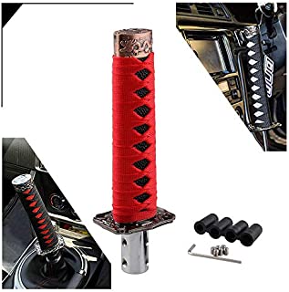 RYANSTAR Gear Shift Knob Sword Shift Knobs Katana Samural Shift Gear Lever Universal Fit for Manual Cars Most Automatic Cars with 4 Adapters Red + Black