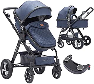 Blahoo Baby Stroller for Toddler .Foldable Aluminum Alloy Pushchair with Adjustable Backrest.Strollers Add Stroller Cover, Cup Holder, Net(Blue)