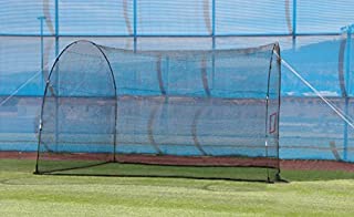 HEATER SPORTS HomeRun Baseball and Softball Batting Cage Net and Frame, With Built In Pitching Machine Square (Machine NOT Included) Home Run Batting Cage