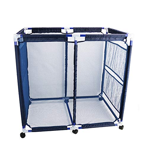 Cosaving Pool Storage Bins Containers Rolling Pool Storage Cart Organizer with Nylon Mesh Basket Large Capacity for Pool Accessories Beach Towels