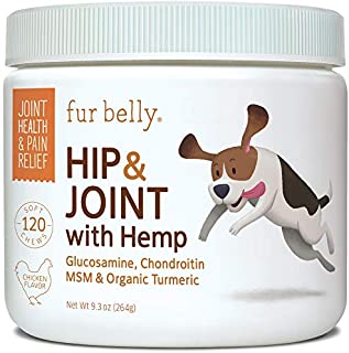 Glucosamine for Dogs Hip and Joint Supplement - Glucosamine Chondroitin for Dogs with MSM, Hemp, Turmeric & Omega 3 - Joint Supplement for Dogs - Pain Relief, 120 Soft Chew Dog Glucosamine Treats