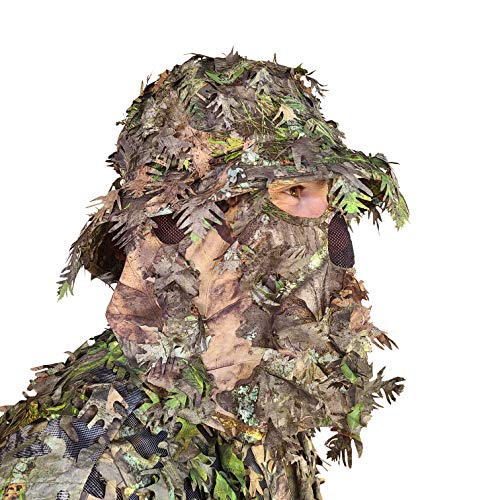 QuikCamo Small Mossy Oak Obsession (NWTF) Camo Bucket Hat with Built-in 3D Leafy Face Mask, Turkey Hunting Gear for Ghillie Suits and Bowhunting (Small)