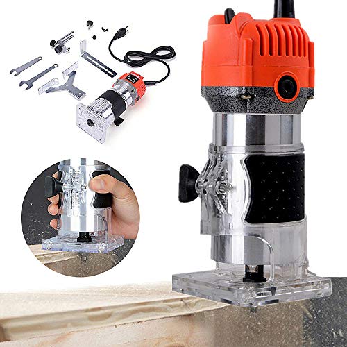 110V 800W Palm Router Electric Hand Trimmer Wood Palm Router Trimmer Woodworking Joiner Cutting Palmming Tool 30000R/MIN