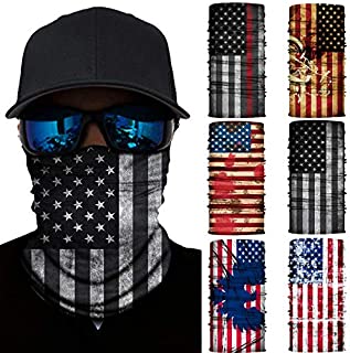 6 Pieces Sun UV Protection Face Mask Neck Gaiter Scarf Sunscreen Breathable Bandana (National flag)