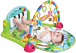 WYSWYG Baby Gym Jungle Musical Play Mats for Floor, Kick and Play Piano Gym Activity Center with Music, Lights, and Sounds Toys for Infants and Toddlers Aged 0 to 6 to 12 Months (Green)