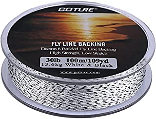 Goture Fishing Line Fly Line Dacron Backing//8 Strands Braided//for Trout Bass Pike in The Saltwater Freshwater 20lb 30lb 109yd Orange White Yellow White/Black Yellow/Black