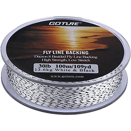 Goture Fishing Line Fly Line Dacron Backing//8 Strands Braided//for Trout Bass Pike in The Saltwater Freshwater 20lb 30lb 109yd Orange White Yellow White/Black Yellow/Black