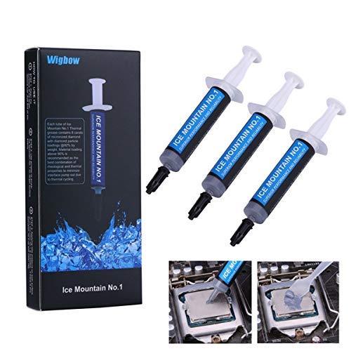 Wigbow Thermal Compound Paste Heatsink Paste Carbon Based High Performance Thermal Compound CPU for All Coolers, Thermal Interface Material - High Durability (3 Pack)