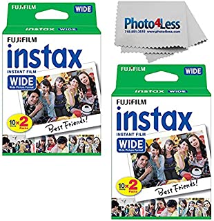 Fujifilm Wide Instant Film Twin Pack X2 (40 Sheets) + Camera and Lens Cleaning Cloth