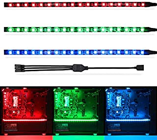 WOWLED RGB LED Strip Magnetic for PC Case Mods, Compatible with Asus Aura Sync / Gigabyte RGB Fusion / MSI Mystic Light and M/B with 12V 4pin RGB Header, 5050 Pro Kit