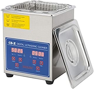 CO-Z 2L Professional Ultrasonic Cleaner with Digital Timer&Heater for Jewelry Glasses Watch Dentures Small Parts Circuit Board Dental Instrument, Industrial Commercial Ultrasound Cleaning Machine 110V