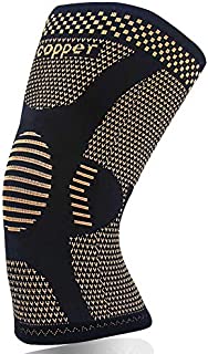 Copper Knee Brace for Arthritis Pain and Support-Copper knee sleeve Compression for Sports, Workout,Arthritis Relief-Single(XL)