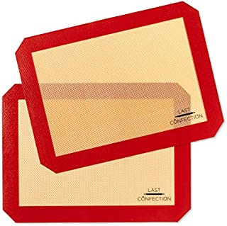 Last Confection Silicone Baking Mat - Set of 2 Non-Stick Quarter Sheet (8-1/2