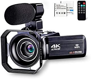 4K Camcorder Vlogging Camera for YouTube Ultra HD 4K 48MP Video Camera with Microphone & Remote Control WiFi Digital Camera 3.0