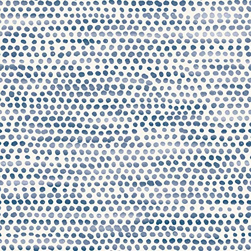 Tempaper Blue Moon Moire Dots | Designer Removable Peel and Stick Wallpaper