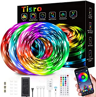 Waterproof Led Strip Lights 50ft, Led Lights for Bedroom with Remote and Bluetooth App Control, Bright 5050 LEDs Music Sync RGB Color Changing Led Light Strips for Room, Bedroom, Kitchen, Yard, Dorm