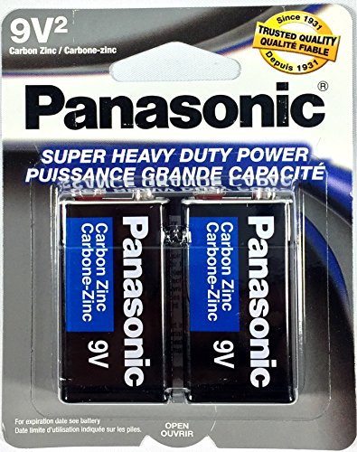 2Pc Size 9V Panasonic Batteries Super Heavy Duty Power Zinc Carbon