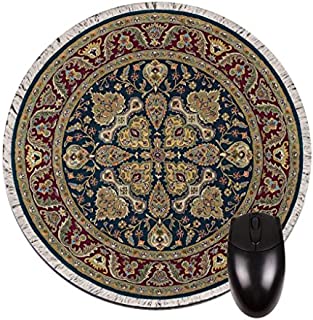 Burgundy and Navy Oriental/Persian Rug- Round Mouse pad - Stylish, Durable Office Accessory and Gift