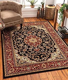 Noble Medallion Black Persian Floral Oriental Formal Traditional Area Rug 3x5 4x6 ( 3'11