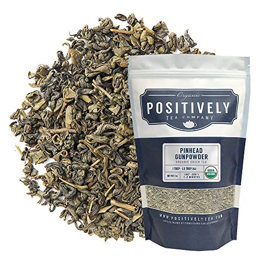 Positively Tea Company, Organic Pinhead Gunpowder, Green Tea, Loose Leaf, 16 Ounce