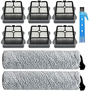 Theresa Hay 2 Pack Multi-Surface Brush Roll and 6 Pack Vacuum Filter for TINECO iFLOOR, iFLOOR3, Floor One S3 Hardwood Floors Wet Dry Vacuum Cleaner Parts