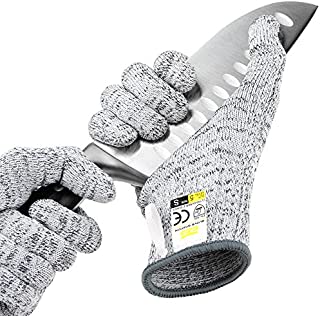 Glove Station Ultra Durable Series Cut Resistant Gloves - High Performance Level 5 Protection, Food Grade, Granite Gray, Large Size, 1 Pair