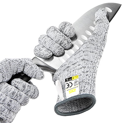 Glove Station Ultra Durable Series Cut Resistant Gloves - High Performance Level 5 Protection, Food Grade, Granite Gray, Large Size, 1 Pair