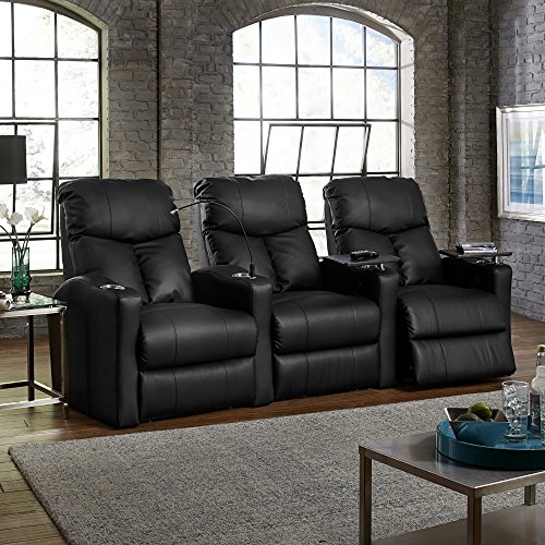 Octane Seating Octane Bolt XS400 Motorized Leather Home Theater Recliner Set (Row of 3)