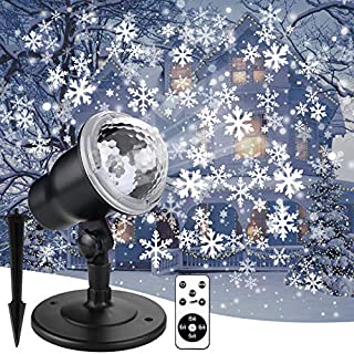 Christmas Snowflake Projector Lights Led Snowfall Show Outdoor Weatherproof Landscape Decorative Lighting for Xmas Holiday Party Wedding Garden Patio