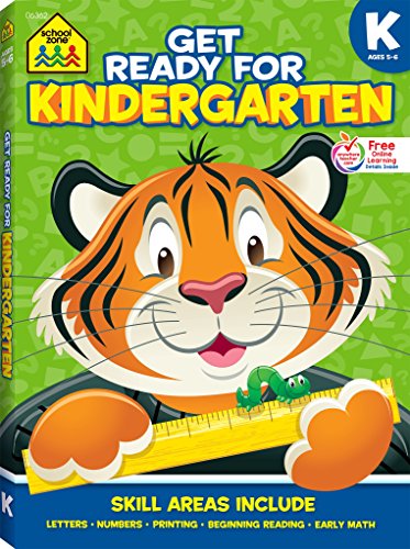 School Zone - Get Ready for Kindergarten Workbook - Age 5 to 6, Alphabet, ABCs, Letters, Tracing, Printing, Numbers 0-20, Early Math, Shapes, Patterns, Comparing, and More