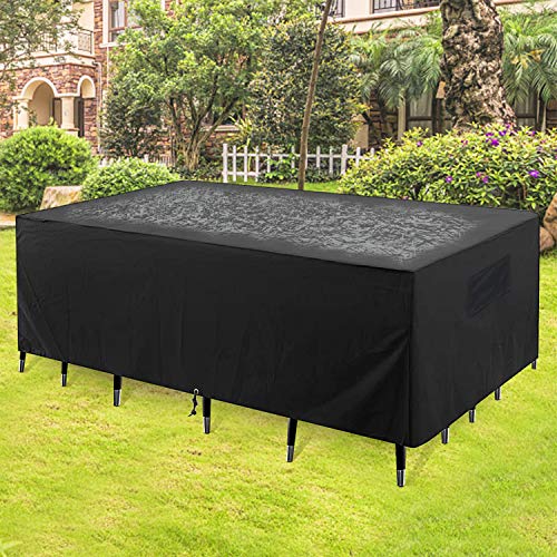 GARDRIT 2020 Upgraded Patio Furniture Covers, 100% Waterproof Rectangular Patio Table Cover, 90