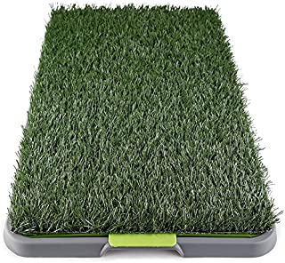 Dog Grass Pee Pad Potty - Artificial Grass Patch for Dogs - Pet Litter Box Training Pads Best for Puppy Indoor Turf - Fresh Fake Porch Lawn Toilet Mat Bathroom Tray - Doggie Trainer Balcony Patio Mats