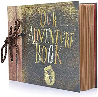 Photo Album Scrapbook, Our Adventure Book, DIY Handmade Album Scrapbook Movie Up Travel Scrapbook for Anniversary, Wedding, Travelling, Baby Shower, etc (Travel Scrapbook)