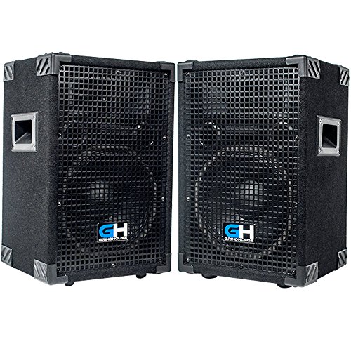 Grindhouse Speakers - GH10L-Pair - Pair of Passive 10 Inch 2-Way PA/DJ Loudspeaker Cabinet - 600 Watt each Full Range PA/DJ Band Live Sound Speaker